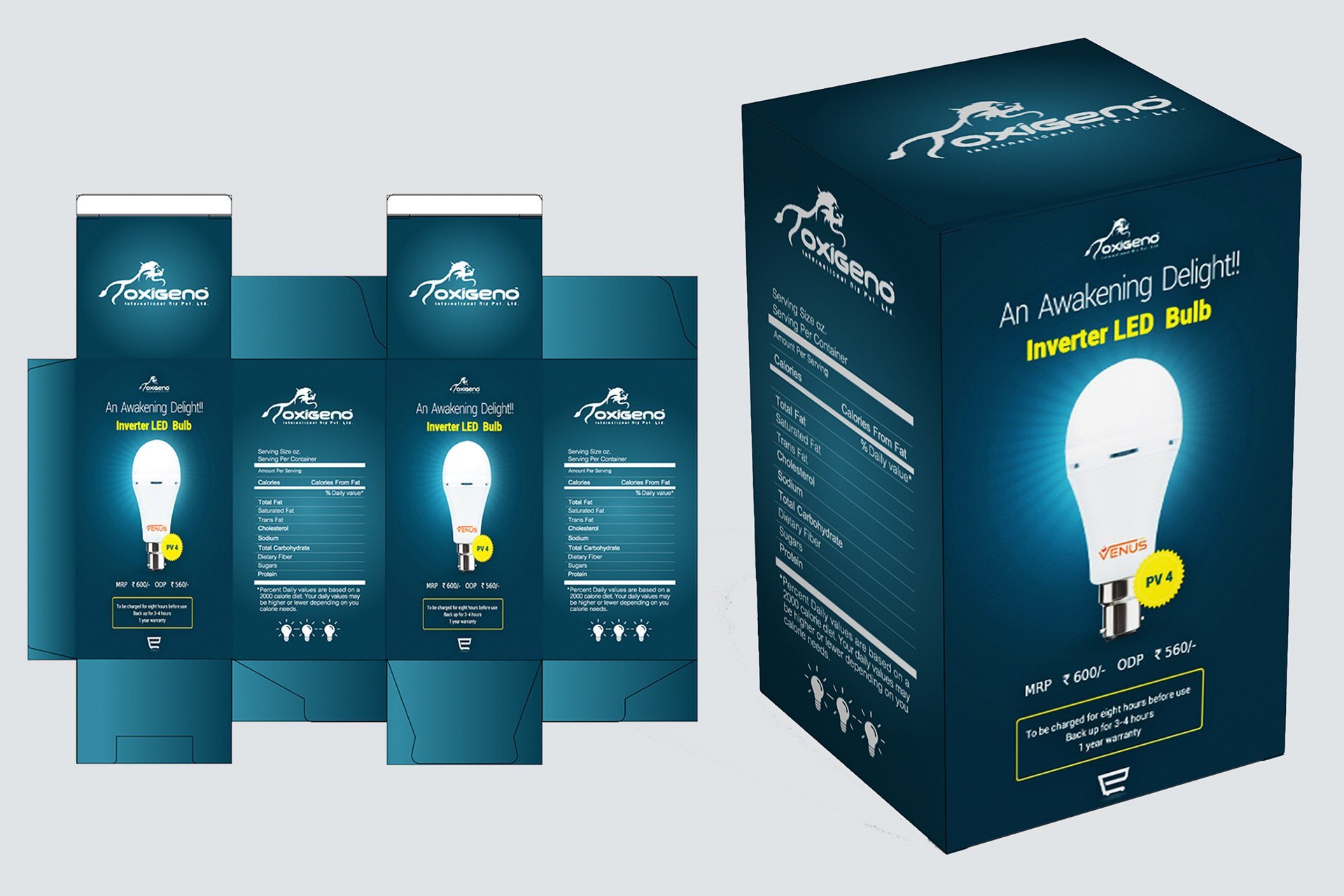 LED bulb packaging box design